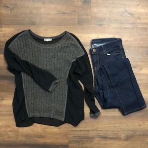 Hem and Thread s/m brown and black long sleeve top